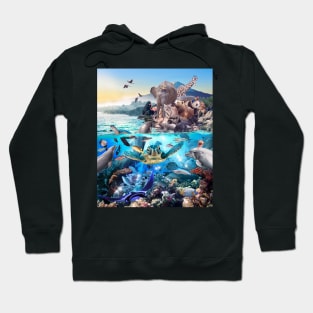 Ocean African Japanese Animal Animals Group Scene Hoodie